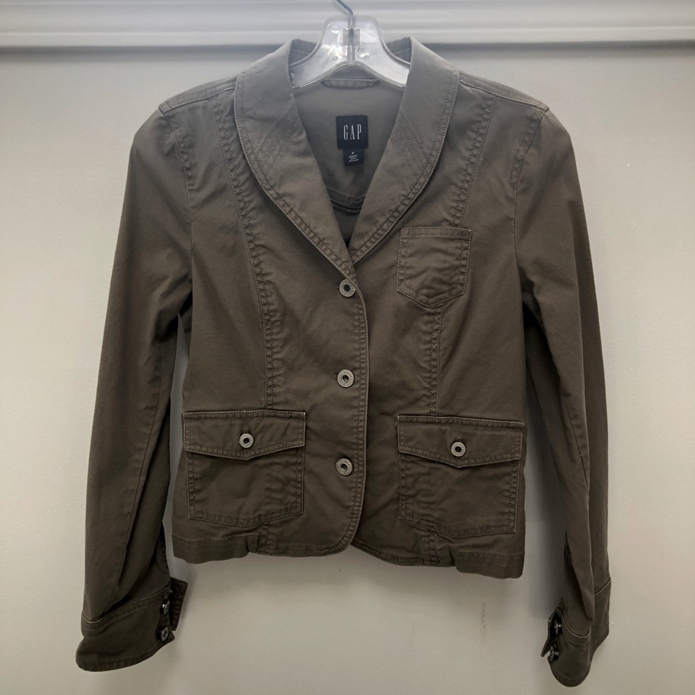 Olive green casual jacket in good shape